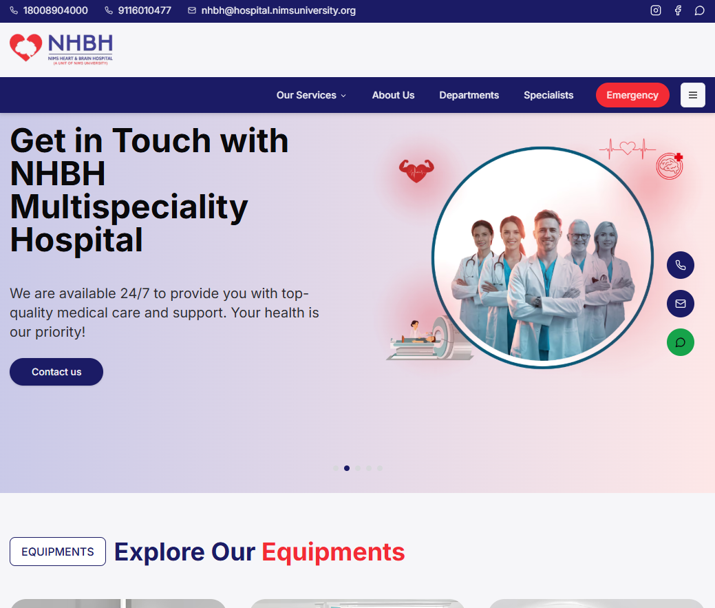 NHBH — NIMS Heart & Brain Hospital digital healthcare platform